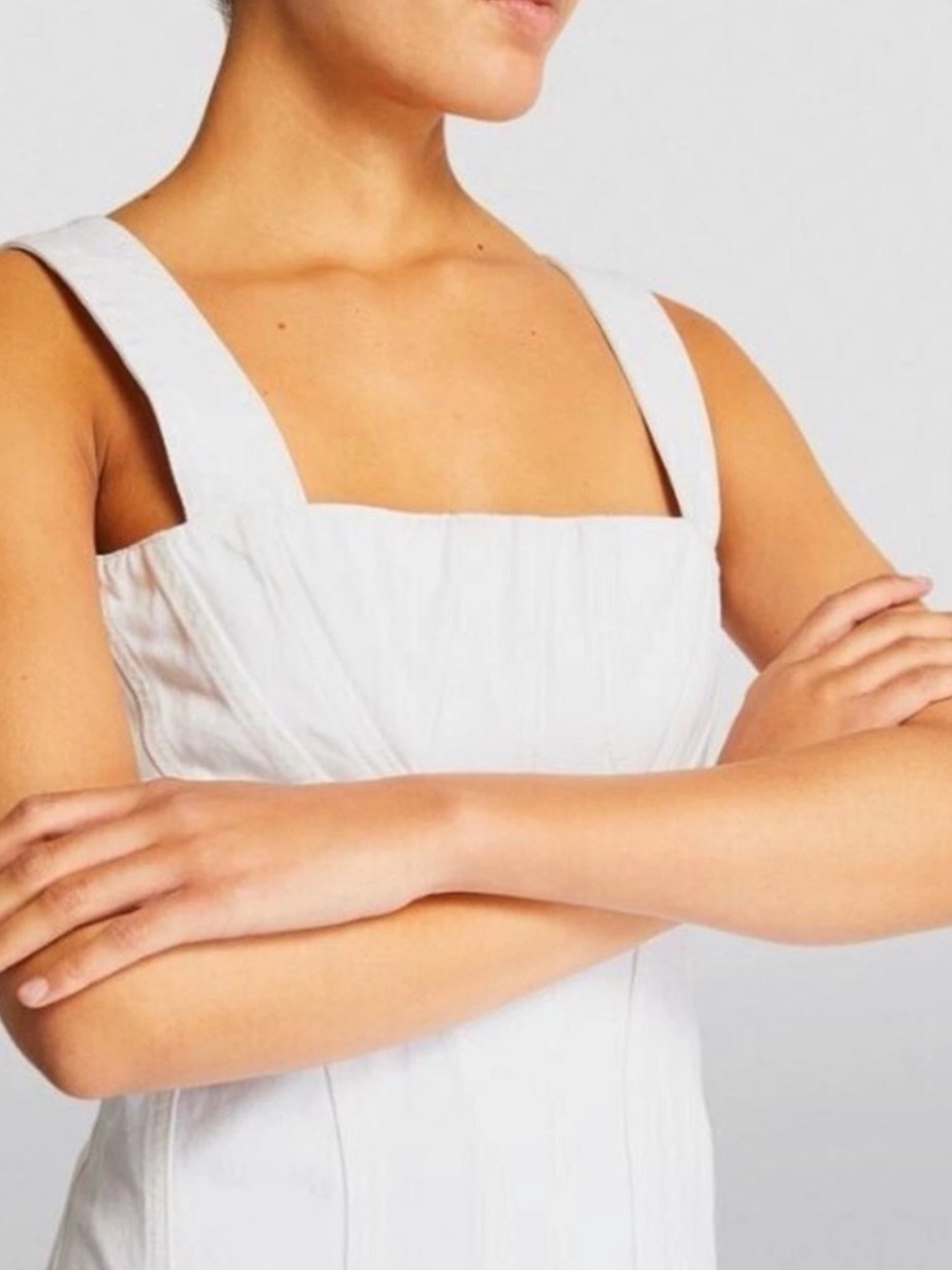 Stella McCartney White Square-Neck Tank Slip Dress